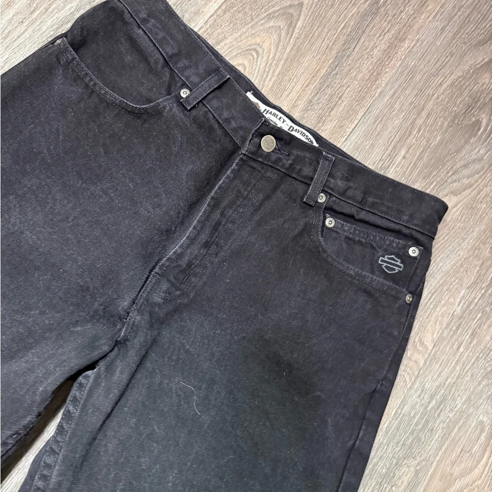 Vintage 100% Cotton Harley-Davidson Black Jeans 33x34 - Picture 2 of 9